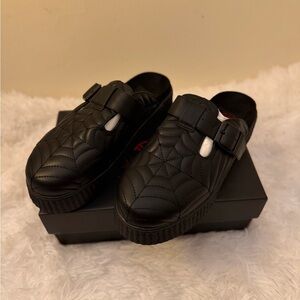 Strange Cvlt Spiderweb Creeper Mules Size 8